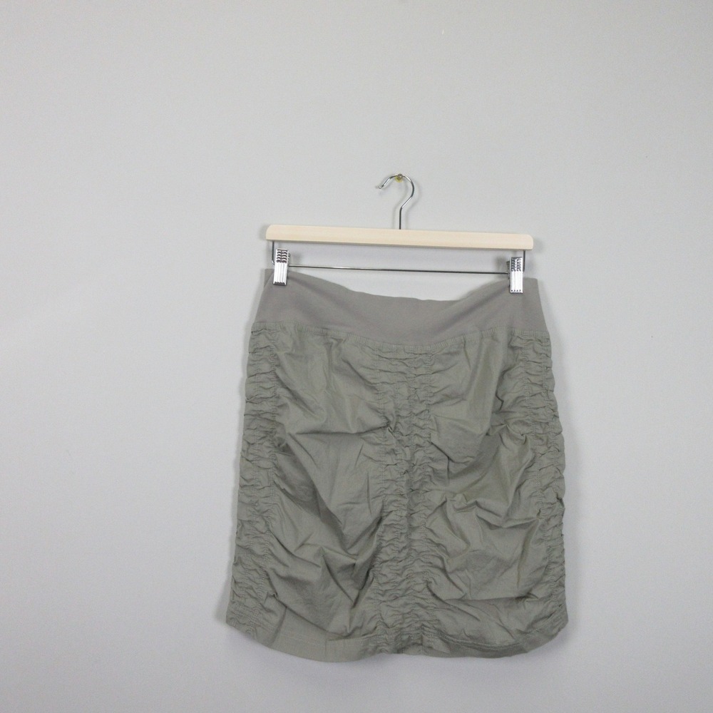 IXVI Wearables Womens Grey Ruched A Line Knee Length Skirt Size M Lagenlook